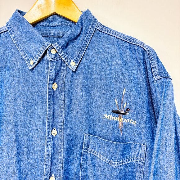 BLUE GENERATION | Minnesota denim shirt  | Classic casual denim | Men's XL * - Picture 3 of 8